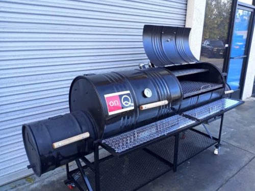 Double Barrel Custom BBQ Grill with Double Firebox