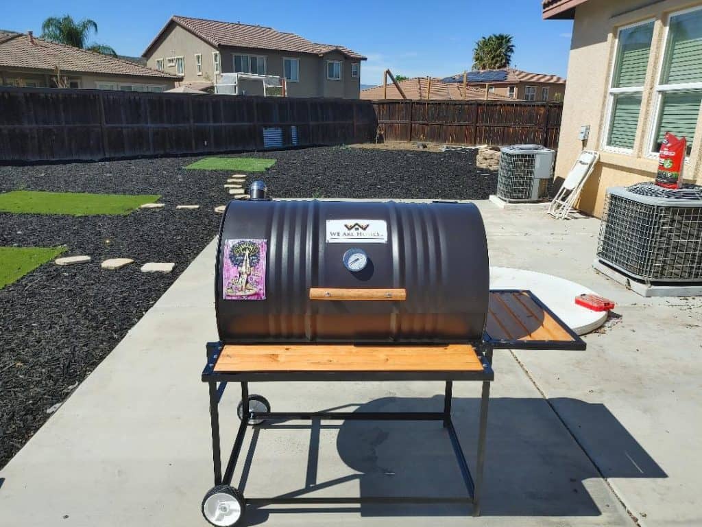 Moss Grills Single Barrel Smoker with Offset Firebox Grill / #101