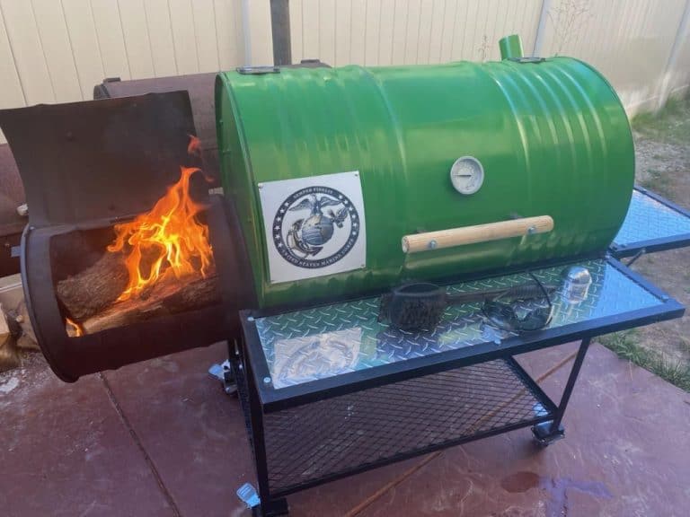 Single Barrel Smoker with Offset Firebox Grill Moss Grills